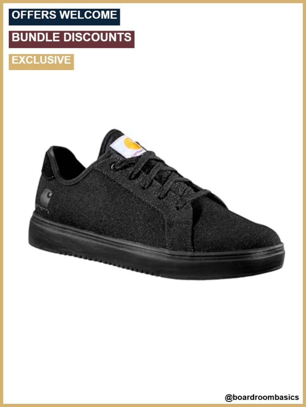 Men's Canvas Work Sneaker Nano Composite Toe Slip Resistant Lace-Up